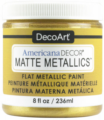 Pintura artesanal metalizada mate Americana Decor, dorada, 8 oz.