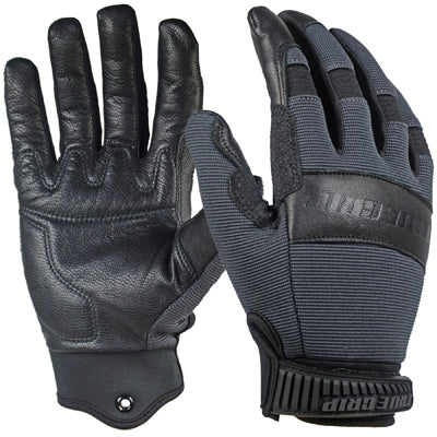 Hybrid Leather Work Gloves, Goatskin/Spandex, Black, Men's Medium
