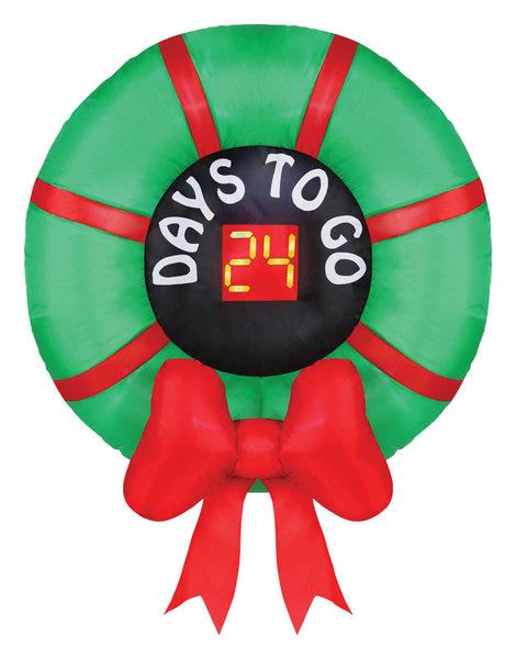 Occasions Countdown Wreath Christmas Inflatable Polyester Red/Green