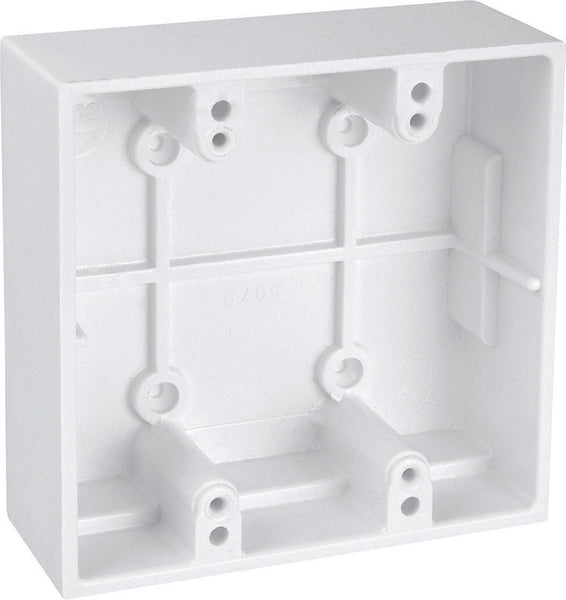 Carlon 4-9/16 in. Square Plastic 2 gang Surface Mount Box White