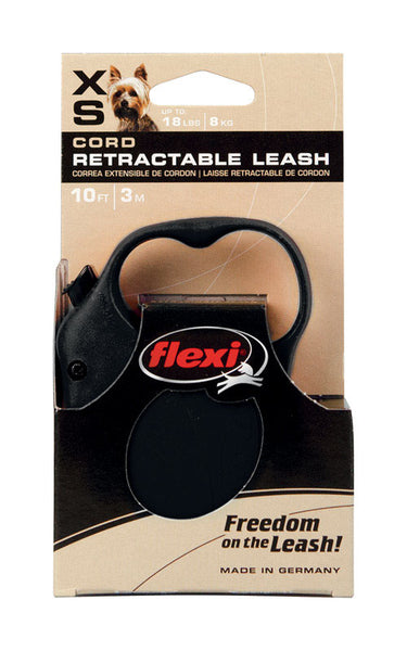 Correa retráctil de nailon negra Flexi