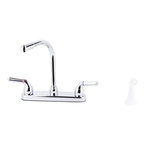 LDR Exquisite Composite Chrome Modern 2-Handle 1.8 GPM Standard Kitchen Faucet 8 in.