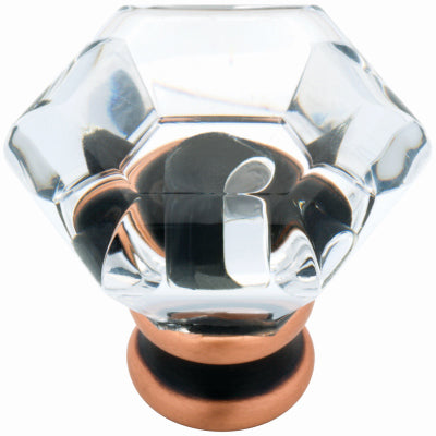Perilla de acrílico para gabinete, bronce y cobre, redonda de 1-1/4 pulg.