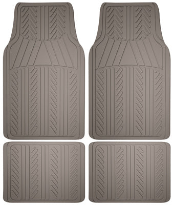 Alfombrillas para automóvil, goma gris, 4 piezas.