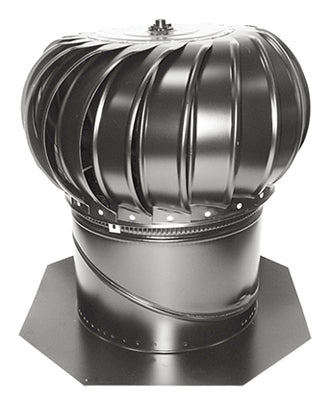 Ventilador de turbina, aluminio negro, 14 pulgadas.
