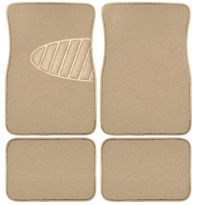 Alfombrillas para automóvil, alfombra color tostado con almohadilla para el talón, 4 piezas