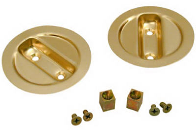 Tirador para puerta de bolsillo, latón, 2-1/8 pulg.
