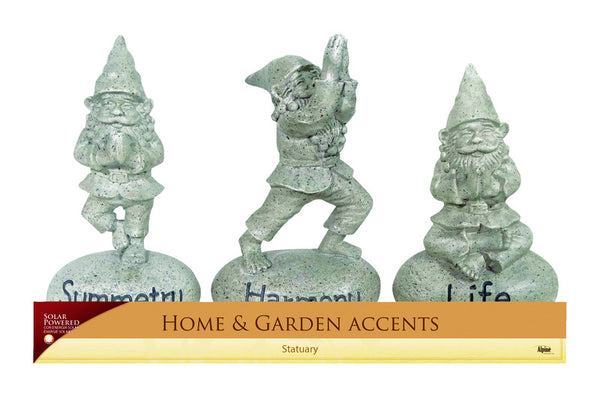 Alpine Polyresin Gray 6 in. Inspirational Gnome Statue (Pack of 12).