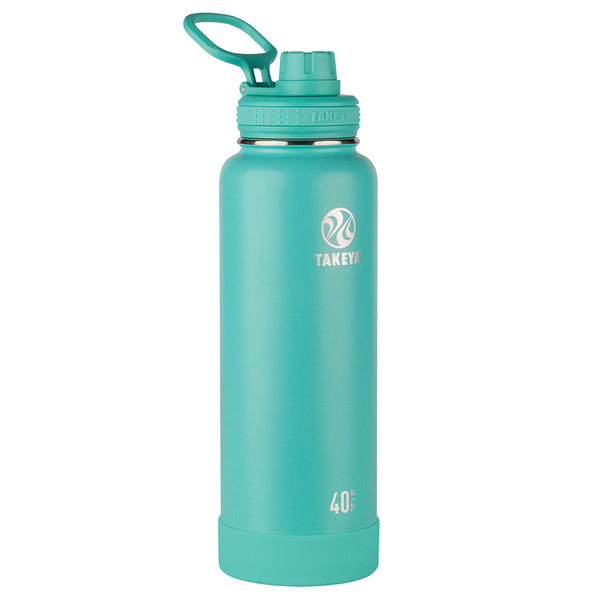 Botella de agua con interior verde azulado de 40 oz