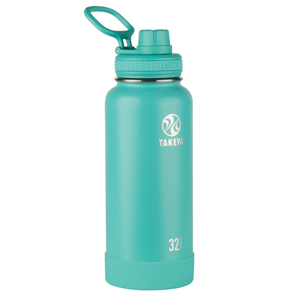 Botella de agua con interior verde azulado, 32 oz