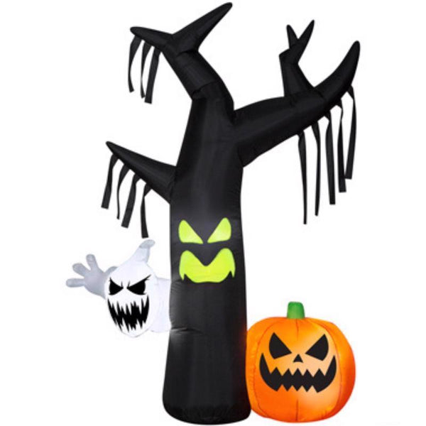 Árbol fantasmal inflable con iluminación LED de 7 pies y soplado por aire Gemmy