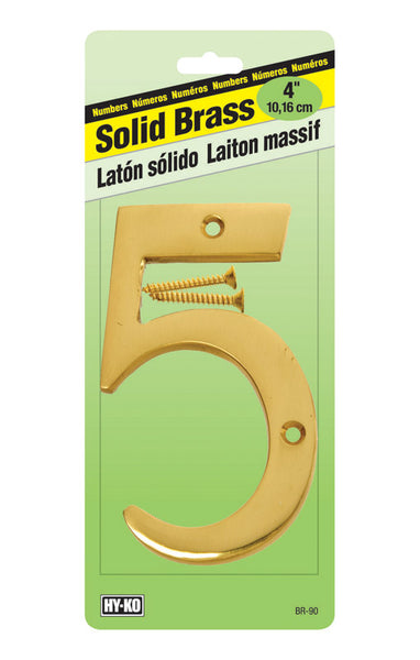 NÚMERO DE CASA "5" LATÓN ACERO INOXIDABLE