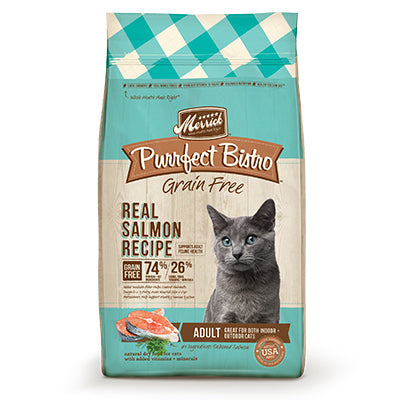 Alimento para gatos Purrfect Bistro, seco, sin cereales, salmón, 4 libras.
