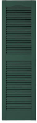 Persianas con lamas de color verde bosque de 15 x 52 pulgadas, par