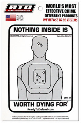 Ready To Defend English White Security Window Decal 5 in. H x 3.75 in. W (Pack of 12)