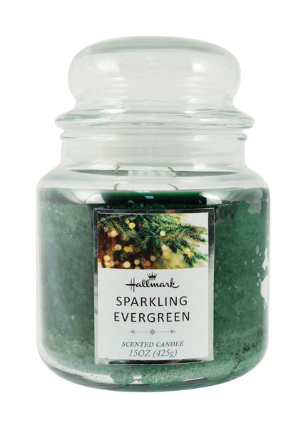 Langley Empire Green Sparkling Evergreen Scent Jar with Lid Candle 6 in. H x 5 in. Dia. (Pack of 4)