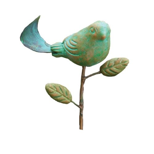 CERAMIC BIRD PLANT PICK,TEAL