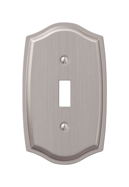 Amerelle Sonoma Brushed Nickel 1 gang Stamped Steel Toggle Wall Plate 1 pk