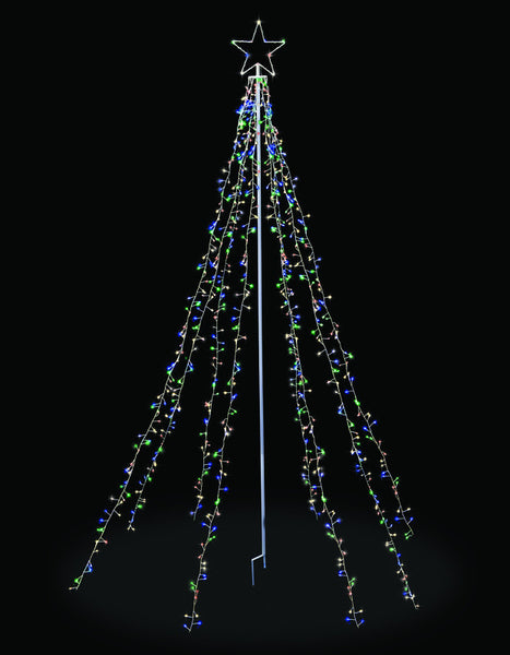 Celebrations LED Multi 7 ft. Yard Decor Large Multicolored Cluster String Tree