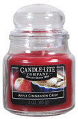 Vela en frasco de 3 oz con sabor a manzana y canela crujiente Candle Lite 3827021 (paquete de 12)