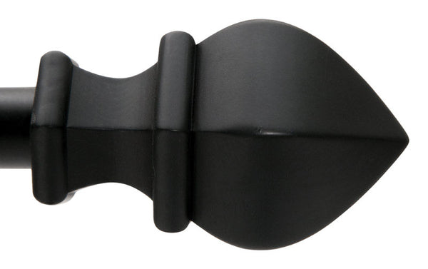 Kenney Matte Black Fast Fit Waverly Curtain Rod 42 in. L x 120 in. L