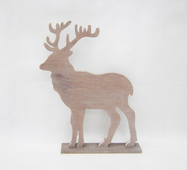 Celebrations Reindeer Tabletop Decoration Natural Wood 1 pk (Pack of 2)