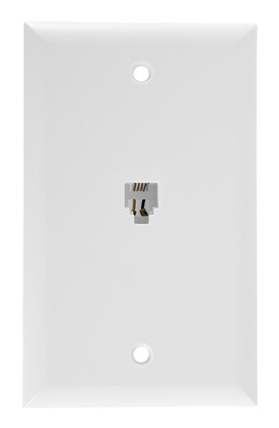 Toma de teléfono GE de 1 línea y 1 conector para montaje en pared