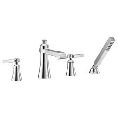 Grifo para bañera romana de arco alto con dos manijas en cromo