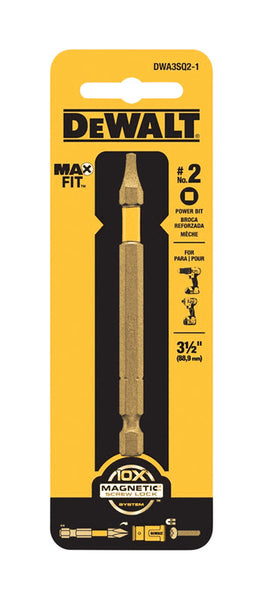 Broca de potencia DeWalt Max Fit Square n.° 2 SX de 3-1/2 pulg. de largo, acero para herramientas S2, 1 pieza (paquete de 5)