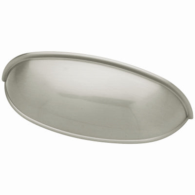 Tirador para gabinete con forma de taza, níquel satinado cepillado, 2-1/2 o 3 pulgadas.