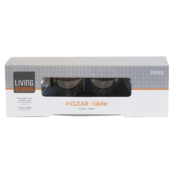 Bombilla incandescente de repuesto estándar Sienna transparente de 4 luces (paquete de 6)