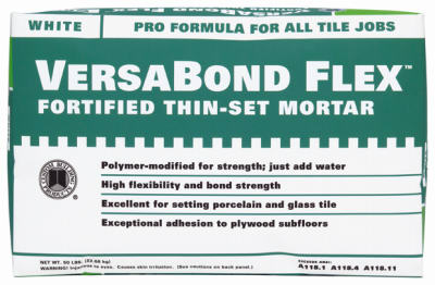 Mortero flexible blanco Versa Bond de 25 lb de capa delgada