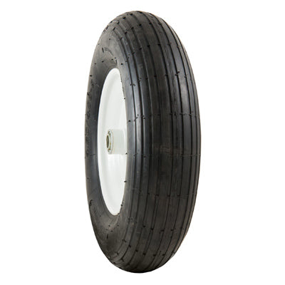 Conjunto de rueda y neumático para carretilla universal, banda de rodadura acanalada, neumático, 4,80-8