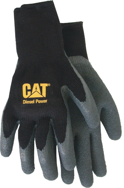Cat Gloves CAT017410M Medium Black Fully Coated Latex Palm Gloves
