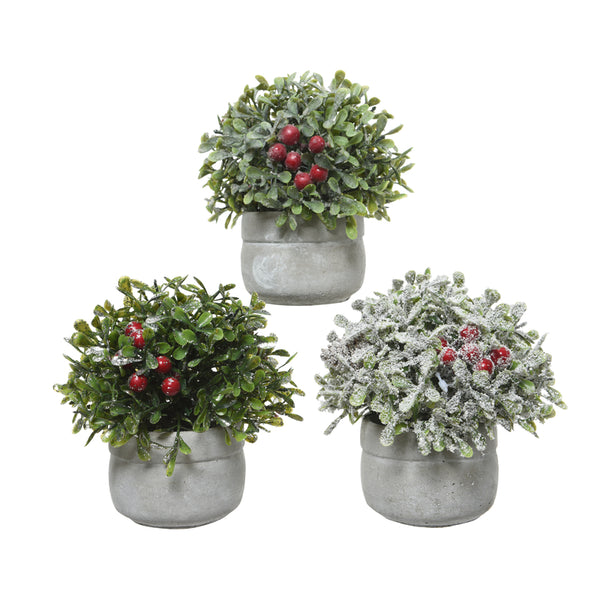 Planta de acebo con bayas de plástico Decoris, paquete de 12 (1 unidad)