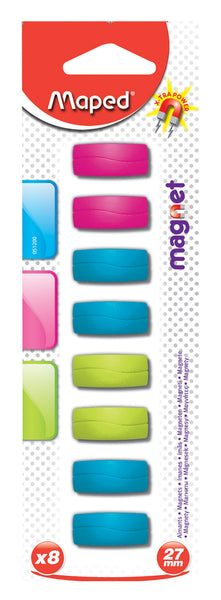 Maped Helix Usa 51200 27mm Rectangular Fashion Magnets Assorted Colors 8 Count