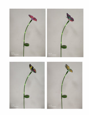 Lámpara LED solar de fibra óptica con forma de mariposa que cambia de color (paquete de 12)