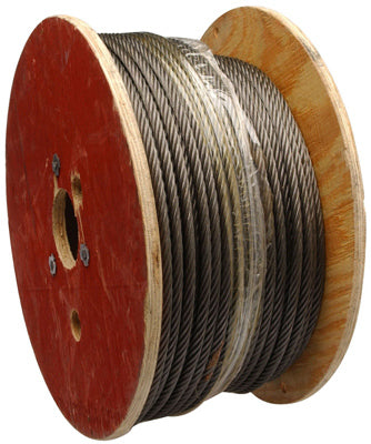 Cable de acero con núcleo de fibra, 6 x 19, 500 pies x 5/16 pulgadas.
