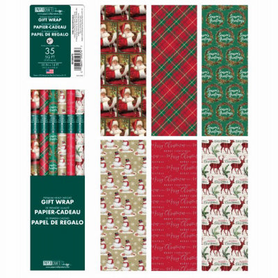35SQFT Trad XMAS Wrap (Pack of 48)