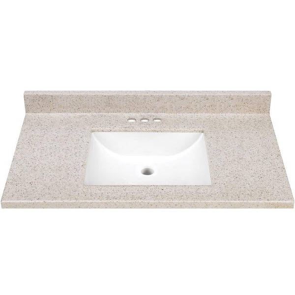 Continental Cabinets Mesa Single Gloss Mesa Vanity Top 37 in. W x 22 in. D x 4.75 in. H