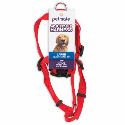 Arnés ajustable para perros, rojo, 5/8 x 14-20 pulgadas.