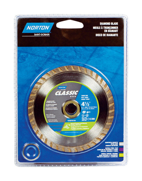 Norton 4-1/2 Dia. x 5/8 and 7/8 Diamond Turbo Diamond Saw Blade 1 pc.