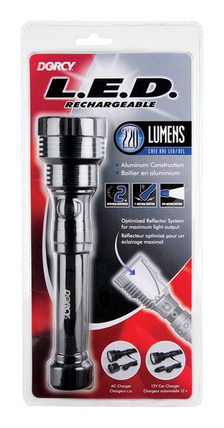 Linterna recargable LED negra Dorcy de 290 lm con batería 18650