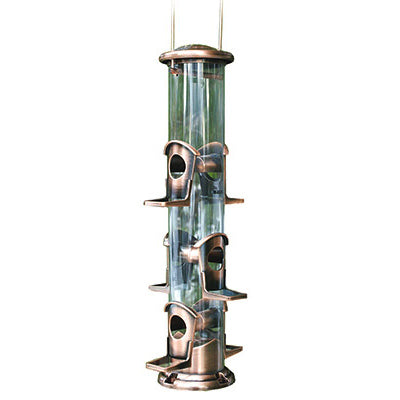 Comedero para pájaros Radiant Songbird, cobre cepillado, capacidad de 1,5 lb