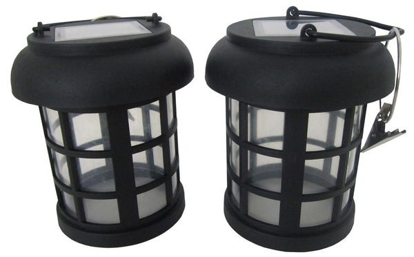 Farolillos solares colgantes con forma de paraguas negros Smart Solar 3782wrm2 de 4,5", 2 unidades
