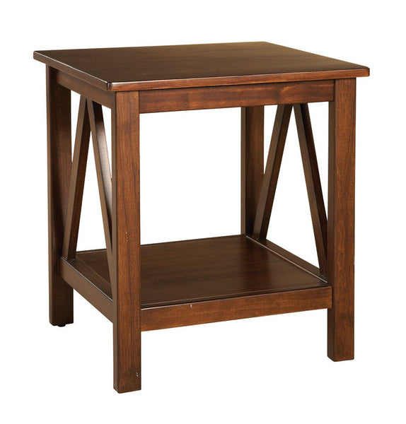Mesa auxiliar tradicional de Linon Home Decor, 22,01 pulgadas de alto x 20 pulgadas de ancho x 17,72 pulgadas de profundidad, color marrón
