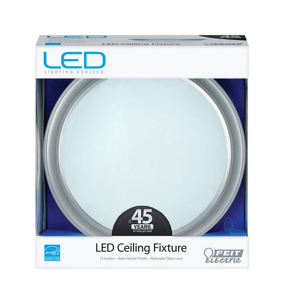Lámpara de techo LED FEIT Electric de níquel satinado de 4,58 pulg. de alto x 13 pulg. de ancho x 13 pulg. de largo