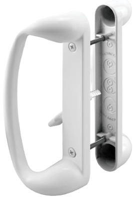 Juego de manijas para puerta corrediza de patio, color blanco