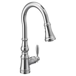Grifo de cocina de arco alto, monomando, cromado y extraíble