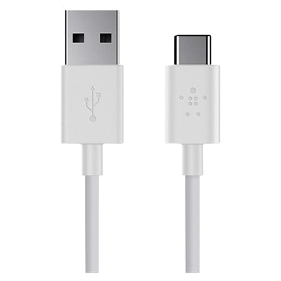 Cable cargador Mixit USB-A a USB-C, blanco, 6 pies.